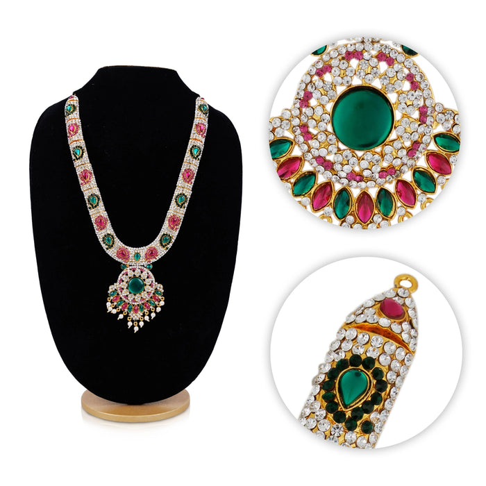 Stone Haram - 12 Inches | Stone Necklace / Multicolour Stone Jewellery/ Artificial Jewellery for Deity - Neck & Body Accessories
