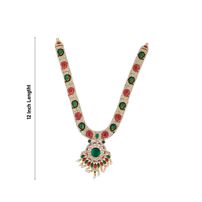 Stone Haram - 12 Inches | Stone Necklace / Multicolour Stone Jewellery/ Artificial Jewellery for Deity - Neck & Body Accessories