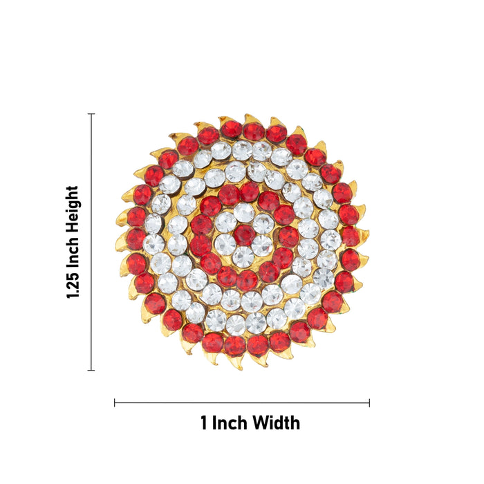 Stone Sun And Moon - 1.25 x 1 Inches | Stone Sun Moon/ Stone Jewellery/ Stone Hair Accessories for Deity - Head & Face Accessories