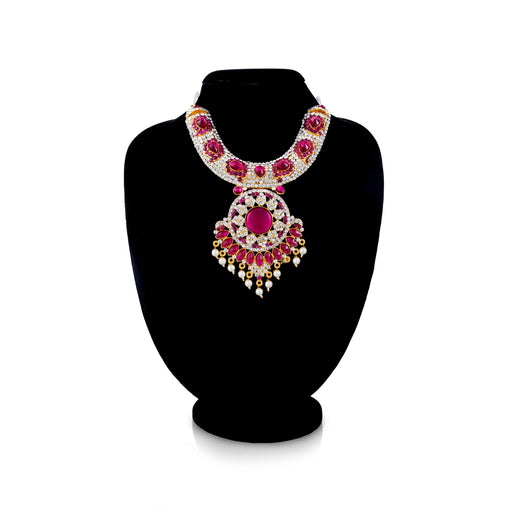 Necklace - 6.5 Inches | Artificial Jewelry / Multicolour Stone Jewellery for Deity - Neck & Body Accessories