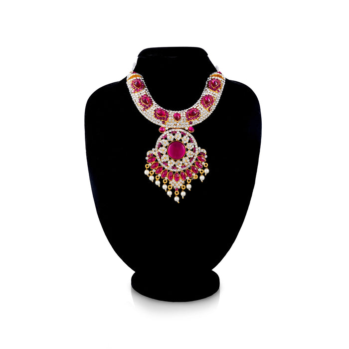 Necklace - 6.5 Inches | Artificial Jewelry / Multicolour Stone Jewellery for Deity - Neck & Body Accessories