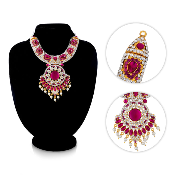 Necklace - 6.5 Inches | Artificial Jewelry / Multicolour Stone Jewellery for Deity - Neck & Body Accessories