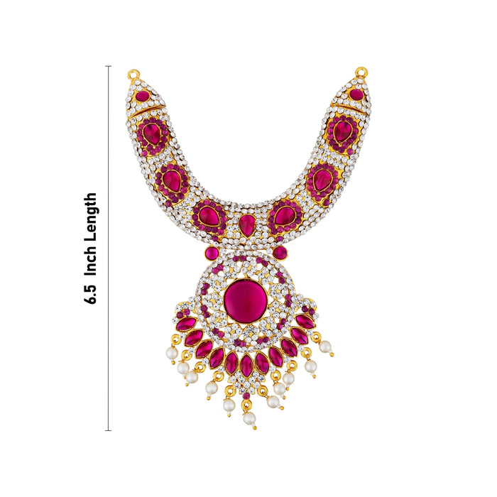 Necklace - 6.5 Inches | Artificial Jewelry / Multicolour Stone Jewellery for Deity - Neck & Body Accessories