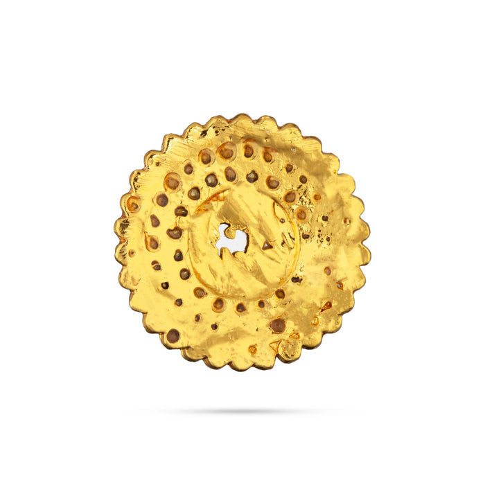 Stone Pottu - 1.25 Inches | Stone Tilak/ Stone Bindi/ Stone Jewellery for Deity Decor/ Assorted Colour - Head & Face Accessories