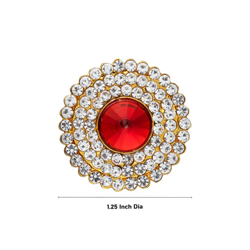 Stone Pottu - 1.25 Inches | Stone Tilak/ Stone Bindi/ Stone Jewellery for Deity Decor/ Assorted Colour - Head & Face Accessories