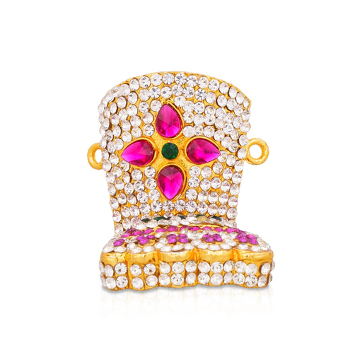 Stone Padham - 1.5 x 1.5 Inches | Multicoloured Stone Padam/ Stone Leg for Deity Decor/ 50 Gms Approx - Waist & Leg Accessories