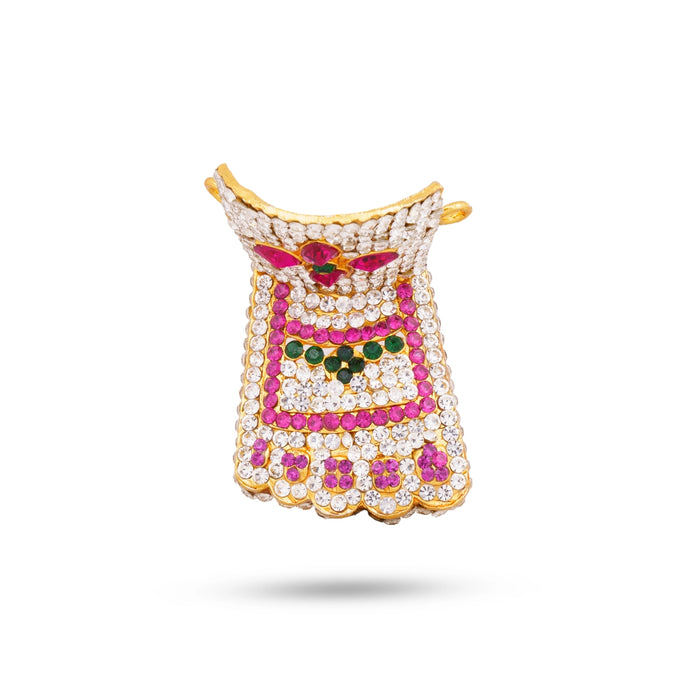 Stone Padham - 1.25 x 1.25 Inches | Multicoloured Stone Padam/ Stone Leg for Deity Decor/ 40 Gms Approx - Waist & Leg Accessories