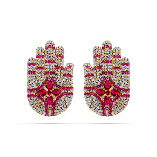 Stone Hastham Pair - 3.5 x 2 Inches | Stone Hand / Stone Jewellery for Deity Decor - Deity Accessories