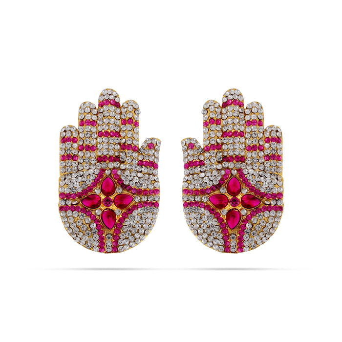 Stone Hastham Pair - 3.5 x 2 Inches | Stone Hand / Stone Jewellery for Deity Decor - Deity Accessories