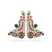 Stone Earring - 5 x 3 Inches | Ear Set / Stone Studs / Karnapathakam/ Multicolour Stone Ear Ring for Deity - Head & Face Accessories