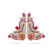 Stone Earring Pair - 3 x 2 Inches | Multicolour Stone Studs / Karna Pathakam / Stone Jewelry for Deity - Head & Face Accessories