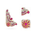 Stone Earring Pair - 3 x 2 Inches | Multicolour Stone Studs / Karna Pathakam / Stone Jewelry for Deity - Head & Face Accessories