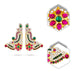 Stone Earring Pair - 3 x 2 Inches | Stud Earring/ Multicolour Stone Karnapathiram for Deity/ 65 Gms Approx - Head & Face Accessories
