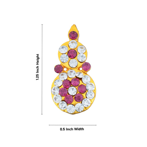 Stone Earring Pair - 1.25 x 0.5 Inches | Stud Earring/ Stone Karnapathiram for Deity/ 10 Gms Approx - Head & Face Accessories