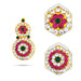 Stone Earring Pair - 2 x 1 Inches | Stud Earring/ Multicolour Stone Karnapathiram for Deity/ 30 Gms Approx - Head & Face Accessories