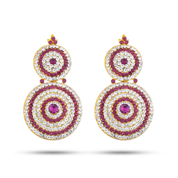 Stone earrings for Varalakshmi Vratam, traditional deity jewellery with intricate design