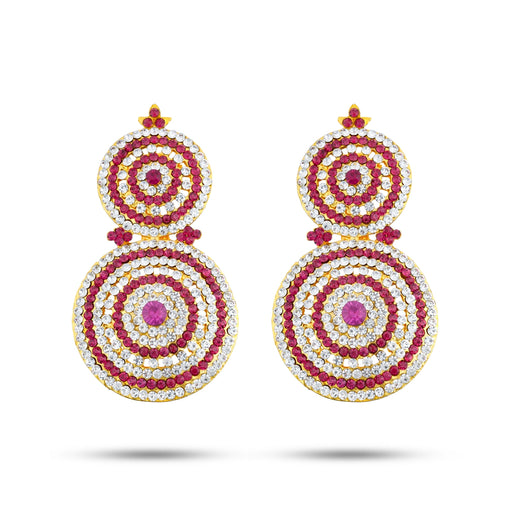 Stone Earring Pair - 4 x 2 Inches | Stud Earring/ Stone Karnapathiram for Deity/ 130 Gms Approx - Head & Face Accessories
