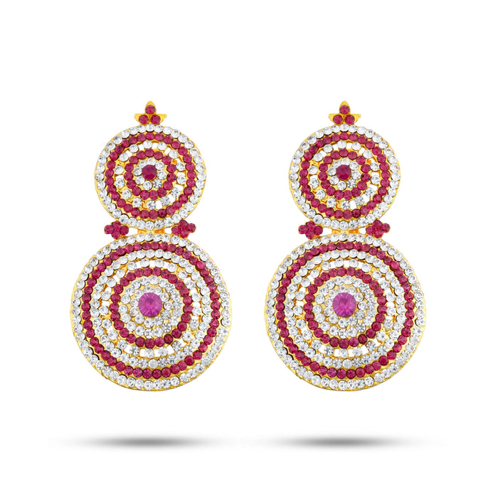 Stone Earring Pair - 4 x 2 Inches | Stud Earring/ Stone Karnapathiram for Deity/ 130 Gms Approx - Head & Face Accessories