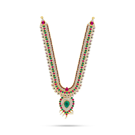 Two Step Stone Haram - 14.5 Inches | Multicolour Stone Jewellery / Stone Necklace for Deity - Neck & Body Accessories