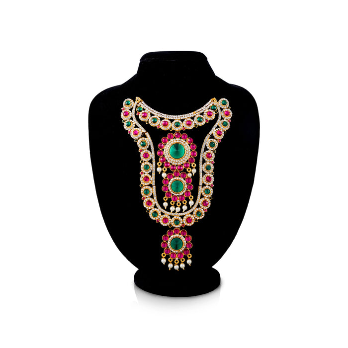 Kabai Stone Haram - 8 Inches | Multicolour Stone Jewellery / Kabai Necklace for Deity