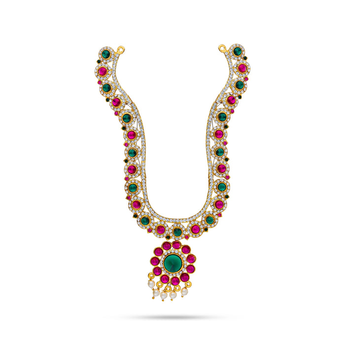 Kabai Stone Haram - 8 Inches | Multicolour Stone Jewellery / Kabai Necklace for Deity