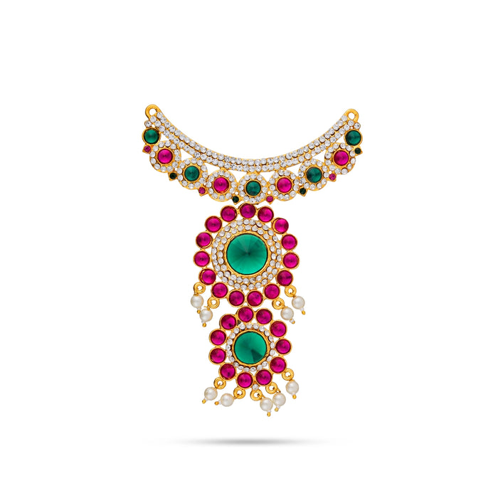 Kabai Stone Haram - 8 Inches | Multicolour Stone Jewellery / Kabai Necklace for Deity