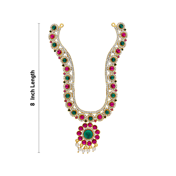 Kabai Stone Haram - 8 Inches | Multicolour Stone Jewellery / Kabai Necklace for Deity