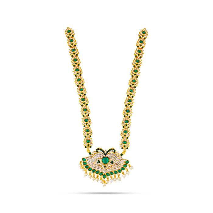 Three Step Stone Haram - 12 Inches | Multicolour Stone Jewellery/ 3 Step Stone Haram for Deity Decor