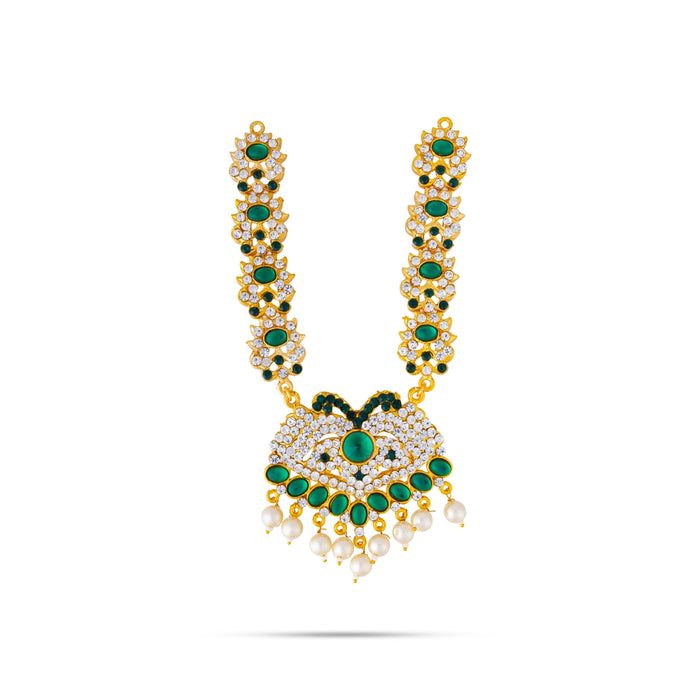 Three Step Stone Haram - 12 Inches | Multicolour Stone Jewellery/ 3 Step Stone Haram for Deity Decor