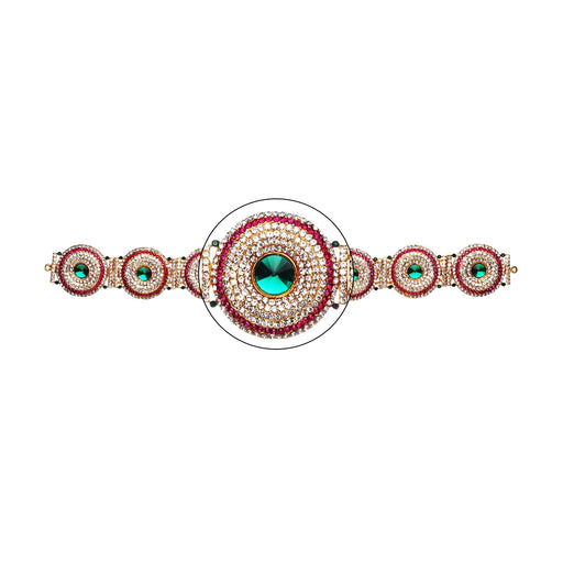 Stone Belt - 2.5 x 16 Inch | Waist Belt/ Hip Belt/ God Ornament/ Multicolour Stone Jewellery for Deity - Waist & Leg Accessories