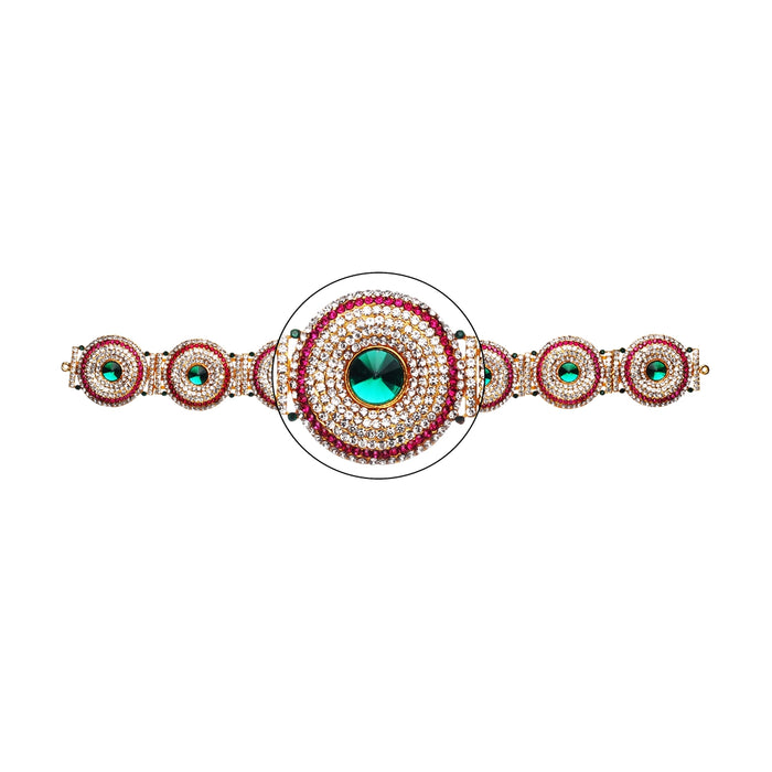 Stone Belt - 2.5 x 16 Inch | Waist Belt/ Hip Belt/ God Ornament/ Multicolour Stone Jewellery for Deity - Waist & Leg Accessories