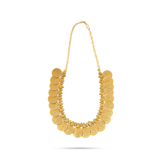 Kaasumala - 8 Inches | 25 Coins Kasumalai/ Artificial Jewellery/ Gold Polish Jewelry for Women - Ethnic Wear Accessories