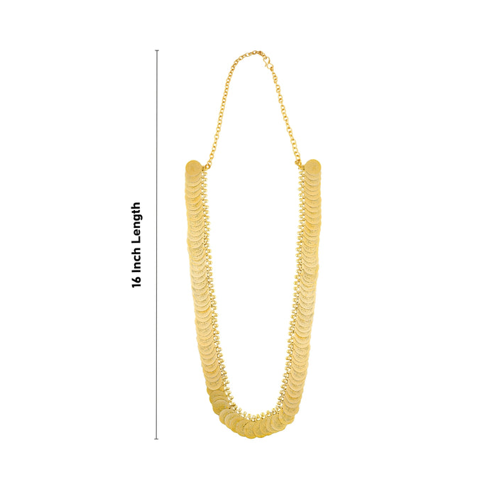 Kaasumala - 16 Inches | 100 Coins Kasumalai/ Artificial Jewellery/ Gold Polish Jewelry for Women - Ethnic Wear Accessories