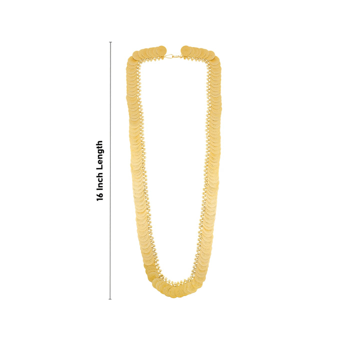 Kaasumala - 16 Inches | 150 Coins Kasumalai/ Artificial Jewellery/ Gold Polish Jewelry for Women - Ethnic Wear Accessories