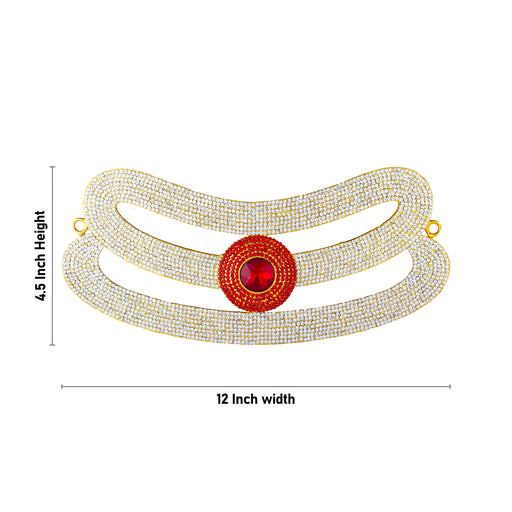 Shiva Vibhuti Pattai - 4.5 X 12 inches | Stone Vibuthi Pattai/ Tripundra Tilak/ Thiruneer Pattai For Deity - Head & Face Accessories