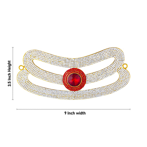 Shiva Vibhuti Pattai - 3.5 X 9 inches | Stone Vibuthi Pattai/ Tripundra Tilak/ Thiruneer Pattai For Deity - Head & Face Accessories