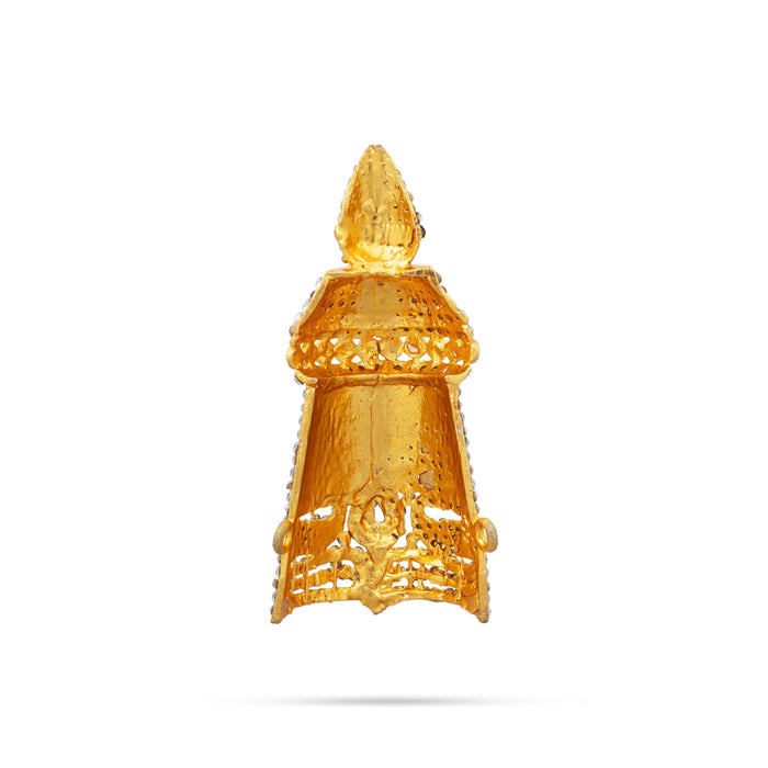 Half Stone Crown - 3.5 X 1.25 Inches | Multicolour Stone Kireedam/ Stone Kiridam/ Mukut For Deity Decor - Head & Face Accessories