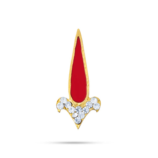 Stone Bindi - 1.5 X 0.5 Inches | Stone Pottu/ Tilak Stone/ Bindi With Stone For Deity Decor - Head & Face Accessories