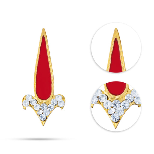 Stone Bindi - 1.5 X 0.5 Inches | Stone Pottu/ Tilak Stone/ Bindi With Stone For Deity Decor - Head & Face Accessories