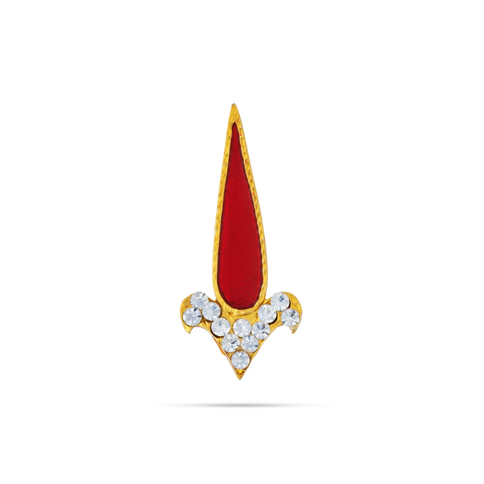 Stone Tilakam - 1.75 x 0.75 Inches | Goddess Pottu / Stone Bindi / Tilak Stone for Deity