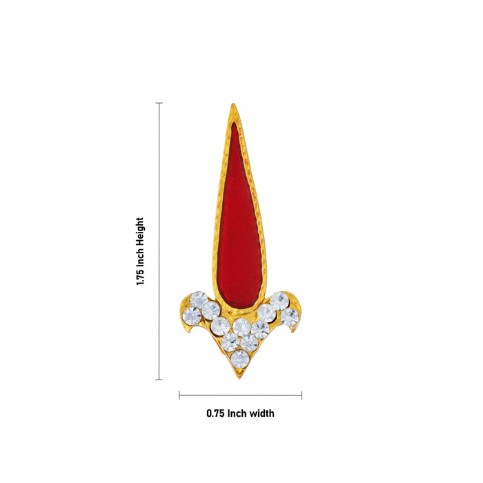 Stone Tilakam - 1.75 x 0.75 Inches | Goddess Pottu / Stone Bindi / Tilak Stone for Deity