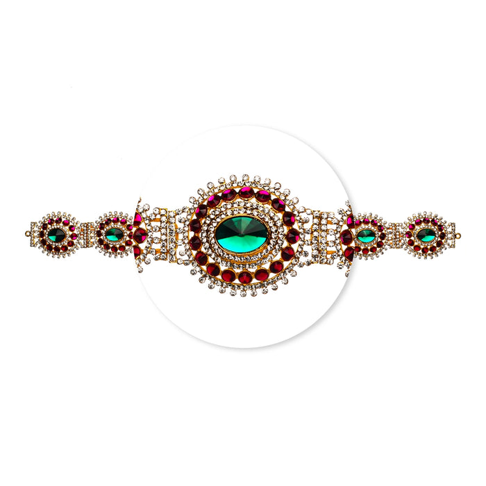 Stone Belt - 2.5 x 18 Inch | Waist Belt/ Hip Belt/ God Ornament/ Multicolour Stone Jewellery for Deity - Waist & Leg Accessories