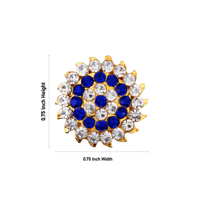 Stone Sun And Moon Pair - 0.75 Inch | Varalakshmi Decor/ Hair Accessories/ Sun Moon Stone Jewellery For Deity - Head & Face Accessories