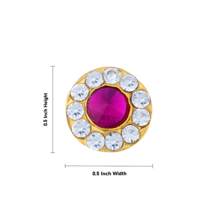 Stone Bindi - 0.5 Inch | Varalakshmi Decor/ Stone Pottu/ Bindi With Stone For Deity Decor - Head & Face Accessories