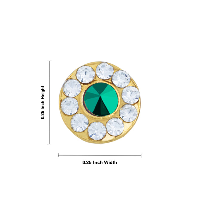 Stone Bindi - 0.25 Inch | Varalakshmi Decor/ Stone Pottu/ Bindi With Stone For Deity Decor - Head & Face Accessories