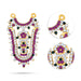 Stone Necklace - 2 X 1.25 Inches | Artificial Jewelry/ Kavacham/ Multicolour Stone Jewellery For Deity Decor - Neck & Body Accessories