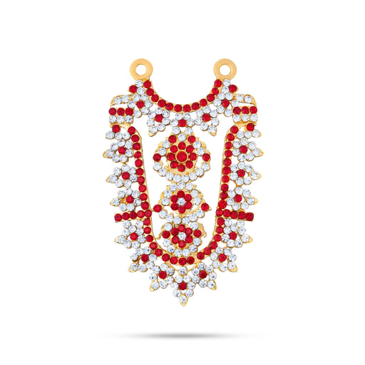 Stone Necklace - 3 X 1.75 Inches | Artificial Jewelry/ Kavacham/ Multicolour Stone Jewellery For Deity Decor - Neck & Body Accessories