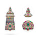 Full Stone Crown - 11 X 5 Inches | Multicolour Stone Kireedam/ Kiridam/ Mukut For Deity Decoration - Head & Face Accessories