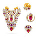2 Step Stone Haram - 2.25 x 1.5 Inches | Multicolour Stone Necklace / 2 Step Stone Jewellery for Deity Decor - Neck & Body Accessories