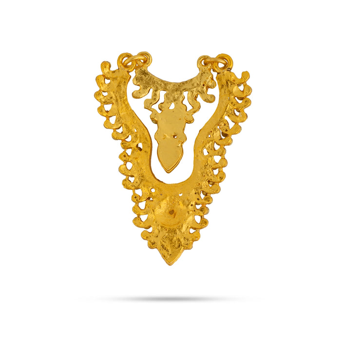 2 Step Stone Haram - 2.25 x 1.5 Inches | Multicolour Stone Necklace / 2 Step Stone Jewellery for Deity Decor - Neck & Body Accessories